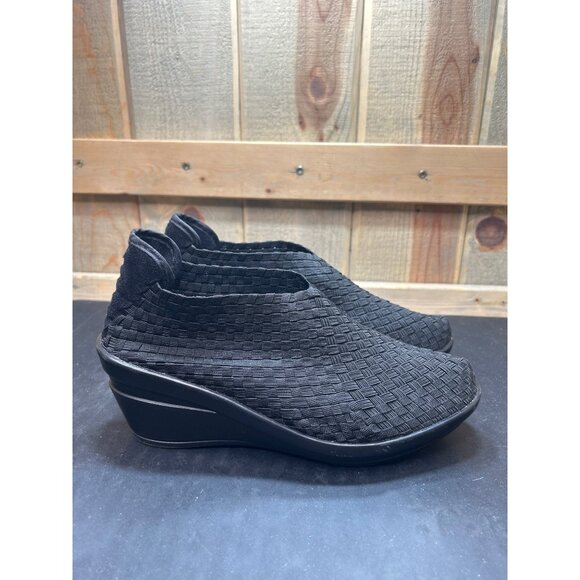 Bernie Mev Womens Black Woven Platform Wedge Shoes Size 8.5-9 - Picture 1 of 7